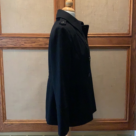 Michael Kors Heavy Wool Double breasted pea coat jacket, Black - Picture 6 of 8